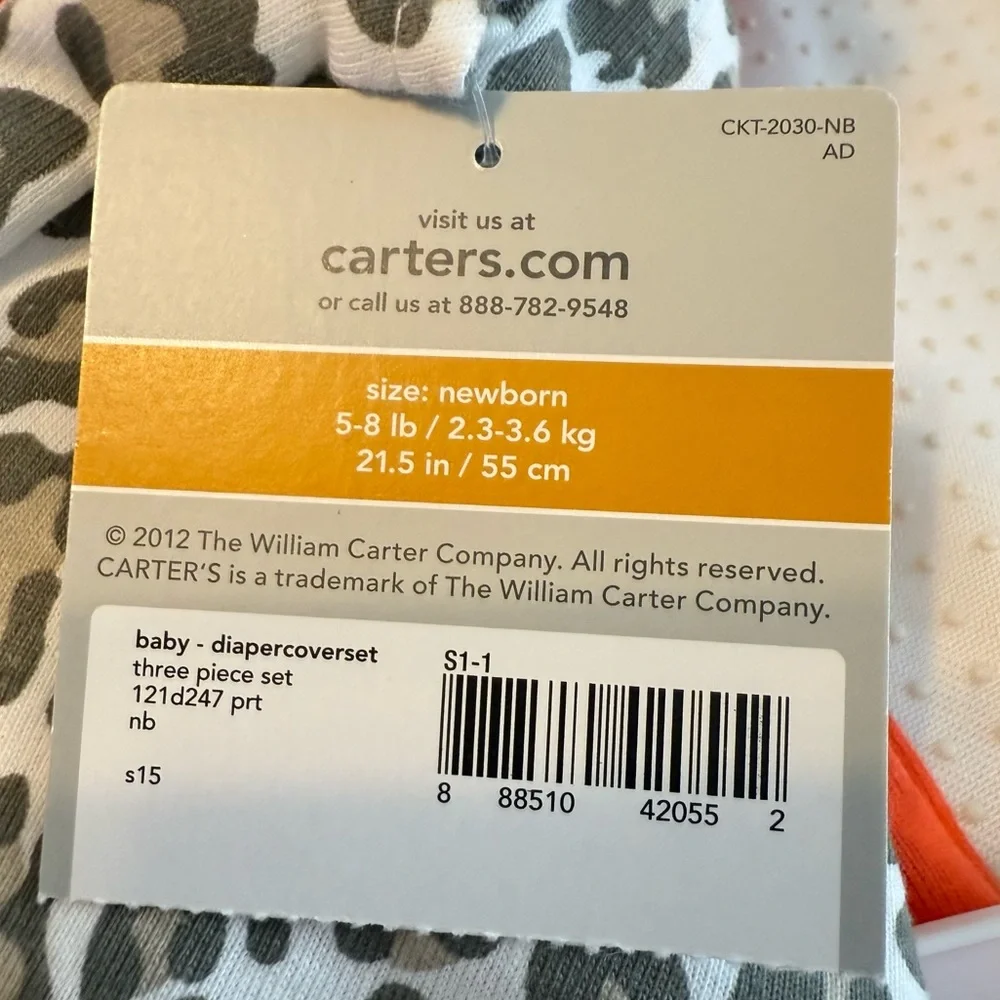 Carter’s Newborn Bundle New & preowned Leopard Print outfit One piece Bodysuits